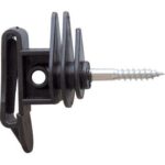 Isolatore elettrorecinzione piatto vite legno x filo + corda + fettuccia max mm 40