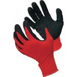Guanto nitrile nero sabbiato workit maglia leggera sintetico rosso 11