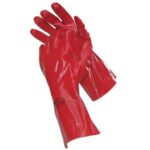 Guanto pvc rosso maglia cotone taglia unica