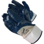 Guanto nbr blu areato workit tela cotone bianco + manichetta 10