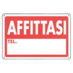Targa segnaletica affittasi pp cm 20x30