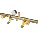 Centralina tubolare x 2 bombole gas gpl manometro + valvola sicurezza