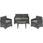 Set rattan iseo progarden pp antracite cf=pz 4 + cuscini