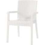 Sedia rattan kreta + braccioli domus pp bianco cm 58x75 h.cm 85