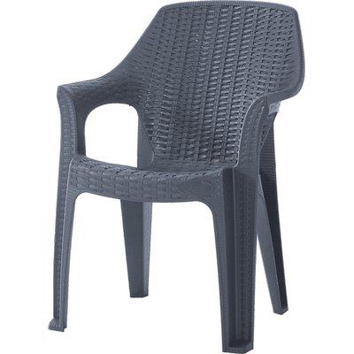 2639114.jpg Sedia rattan thera + braccioli domus pp antracite cm 58x75 h.cm 85 - immagine 1