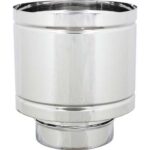 Terminale scarico a botte maschio acciaio inox 304 cm 10 h.cm 20