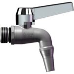 Rubinetto a sfera ottone + beccuccio bugatti nichelato 1/2m