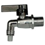 Rubinetto a sfera ottone + beccuccio stars nichelato 1/2m