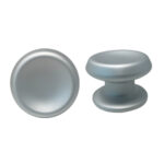 Pomolo x portone 166 saguatti alluminio argento satinato d.mm 80 base d.mm 70