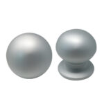 Pomolo x portone 169 saguatti alluminio argento satinato d.mm 70 base d.mm 60