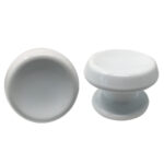Pomolo x portone 866 saguatti alluminio bianco ral 9010 d.mm 80 base d.mm 70