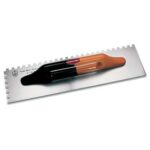 Frattazzo acciaio dentato tedesco 814/d ancora base legno dx d.mm 10x10 mm 140x480