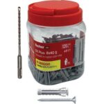 Tassello nylon sx 8s plus vite tsp propack fischer cf=pz 120 + 1 punta sds plus mm 8