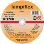 Disco abrasivo taglio pvc lampiflex  mm 115x22,2 h.mm 1,6