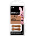 Pila apparecchio acustico easy tab 312 duracell marrone cf=pz 6