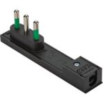 Spina mobile ribassata clock fme nero  2p+t 16a