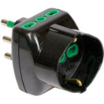 Adattatore triplo 16a-16a+schuko fme nero 2p+t