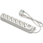 Multipresa bipasso schuko + int.lum retail fme bianco posti 6 2p+t 16a n??xmmq 3x1,0 mt 1,5