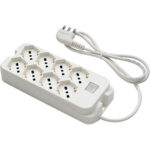 Multipresa bipasso schuko + int.lum retail fme bianco posti 8 2p+t 16a n??xmmq 3x1,0 mt 1,5
