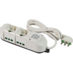 Multipresa bipasso + schuko + int.lum retail fme bianco posti 6 2p+t 16a n??xmmq 3x1,0 mt 1,5