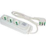 Multipresa bipasso schuko + int.lum retail fme bianco posti 3 2p+t 16a n??xmmq 3x1,0 mt 1,5