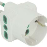 Adattatore triplo 16a- 16a bipasso +schuko garanti bianco 2p+t
