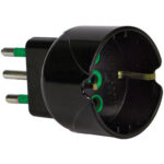 Adattatore schuko garanti  nero 2p+t 10a