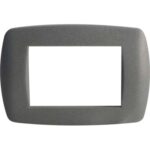 Placca coprifrutti millenium marlanvil grigio glitter posti 3 mm 122x83