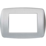 Placca coprifrutti millenium marlanvil alluminio satinato  posti 3 mm 122x83