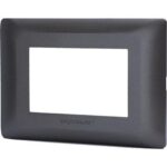 Placca coprifrutti abm nero posti 3 mm 120x85