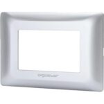 Placca coprifrutti abm argento posti 3 mm 120x85