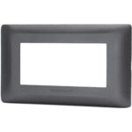 Placca coprifrutti abm nero posti 4 mm 140x85