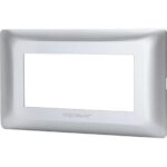 Placca coprifrutti abm argento posti 4 mm 140x85