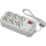 Multipresa bipasso schuko + int.lum fme bianco posti 6 2p+t 16a n??xmmq 3x1,0 mt 1,5