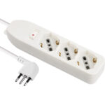 Multipresa bipasso schuko + termico electraline bianco posti 3 2p+t 10a n??xmmq 3x0,75 mt 1,5