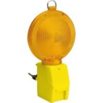 Lampeggiatore cantiere luce led giallo posto 1 batteria
