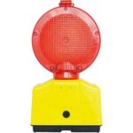 Lampeggiatore cantiere luce led rosso posto 2 batterie
