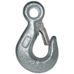 Gancio sollevamento fisso zincato con sicura certificato ce kg  500