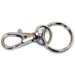 Moschettone portachiave mini pronty zama nichelata + givolare+anello mm 45