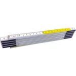 Doppiometro legno hand bianco/giallo decimetri rossi mt 2