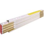 Doppiometro legno 617 stabila bianco/giallo decimetri rossi mt 2