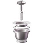 Piletta minibasket lavello inox pp/inox 1"1/2f + tappo griglia basket