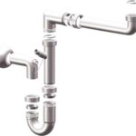 Sifone pp salvaspazio 1 vasca + 1 attacco bianco mm 40 1"1/2