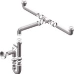 Sifone pp salvaspazio 2 vasche + 1 attacco bianco mm 40 1"1/2