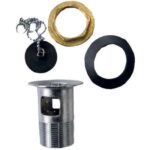 Piletta scarico lavabo + troppo pieno ottone cromato 1"1/4m