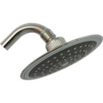 Soffione doccia + snodo round abs cromato 1/2f mm 150