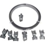 Fascetta stringitubo w2 a tagliare stars inox fascia mm 0,9 ml 3 +ganci trazione 8