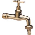 Rubinetto a vite 355 itap ottone lucido 1/2m + portagomma 3/4