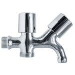 Doppio rubinetto a vite x lavatrice 220 itap ottone cromato 1/2mx3/4m