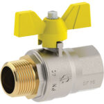Valvola sfera gas + farfalla mf futurgas fiv ottone nichelato 3/4mf